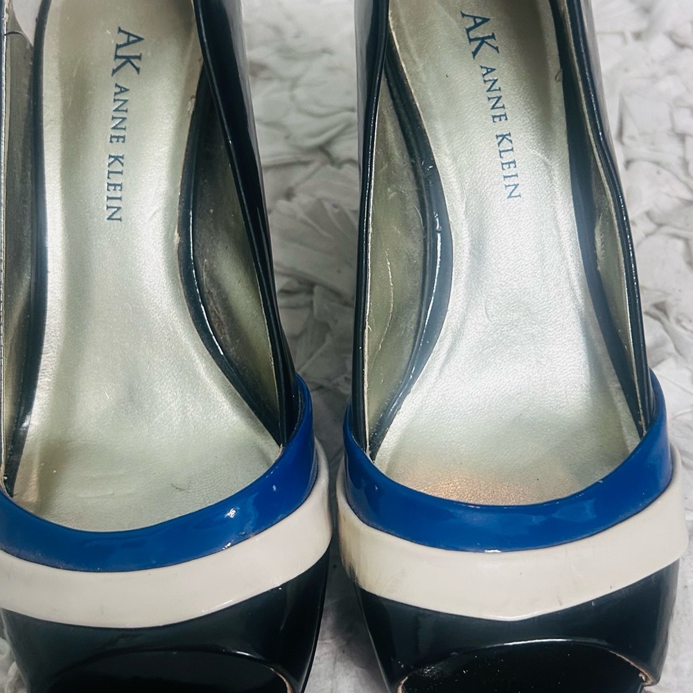 Anne Klein Black, Blue, White Patent Leather Heels